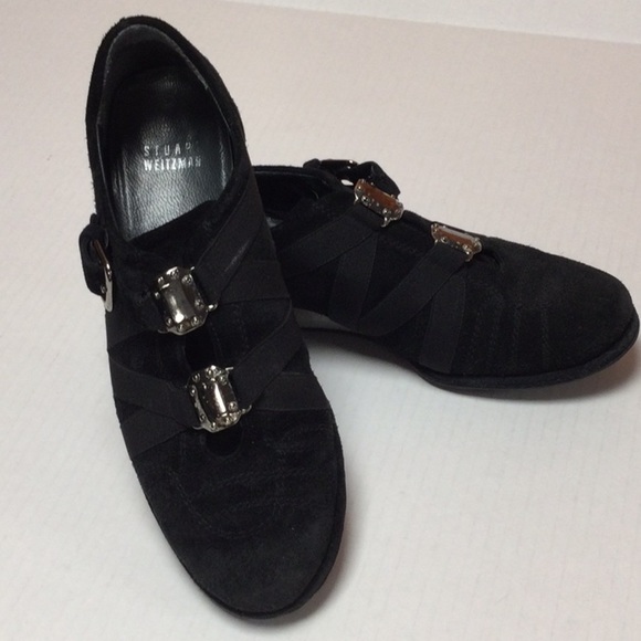 Stuart Weitzman Suede Metal Detail Sneakers Sz 5 - Picture 2 of 12